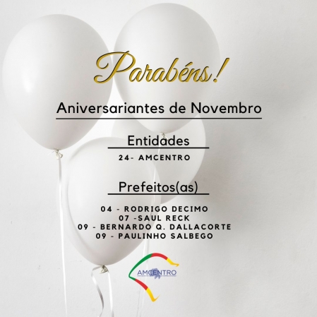 AMCENTRO FELICITA OS ANIVERSARIANTES DE NOVEMBRO AMCENTRO FELICITA OS ANIVERSARIANTES DE NOVEMBRO