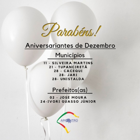 AMCENTRO FELICITA OS ANIVERSARIANTES DE DEZEMBRO AMCENTRO FELICITA OS ANIVERSARIANTES DE DEZEMBRO