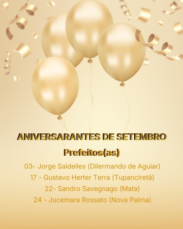 AMCENTRO FELICITA OS ANIVERSARIANTES DE SETEMBRO